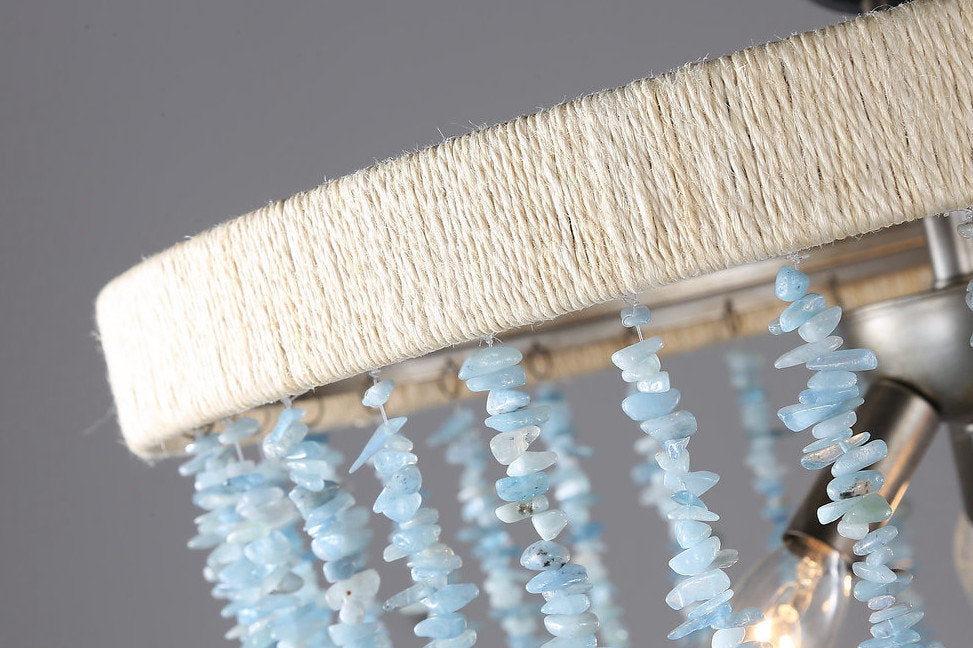 Sea Breeze Blue Basket Chandelier