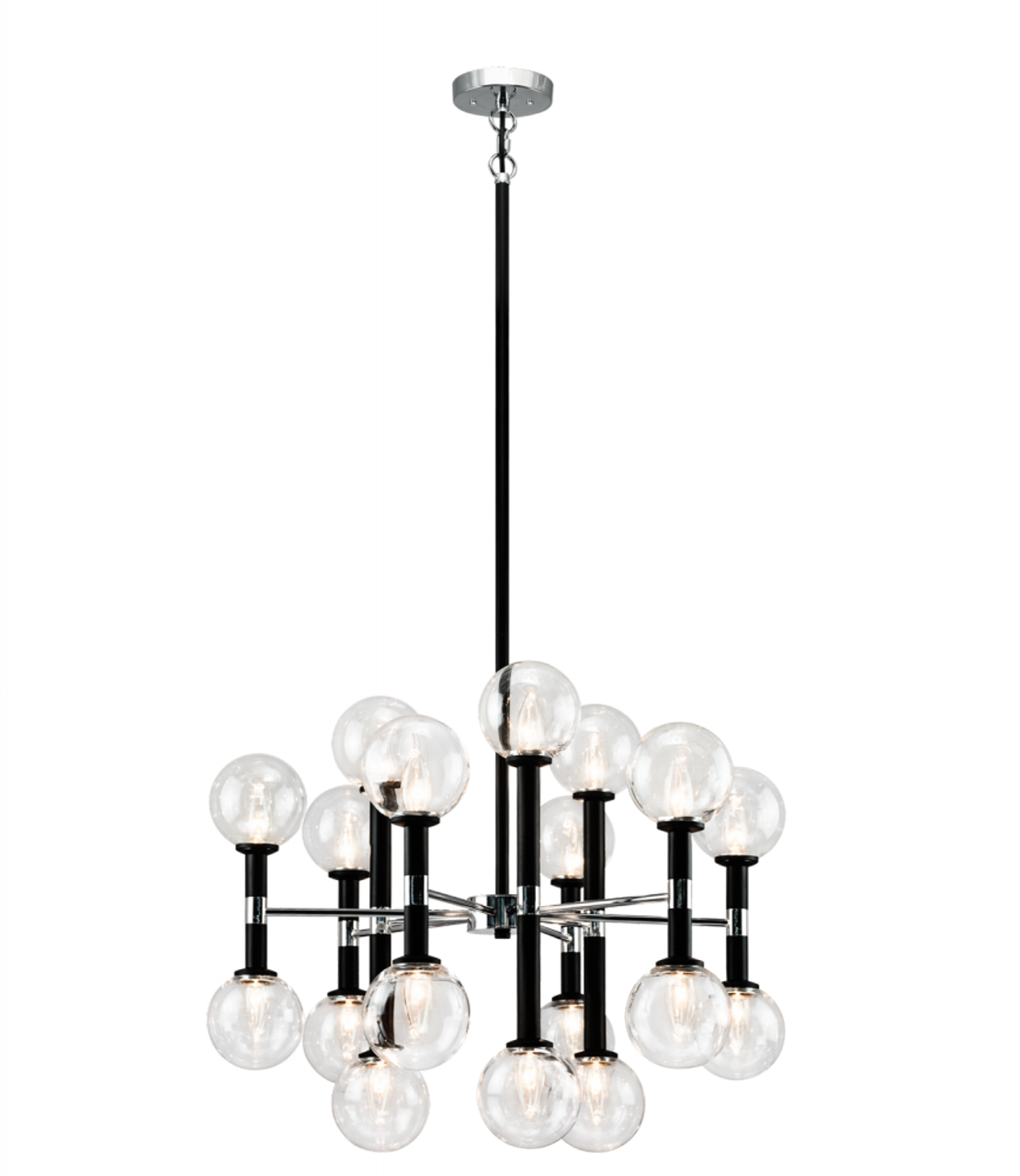 Stellar Chandelier, 18-Light, Black, 25.63"W (C75318BKCL 305UT80)
