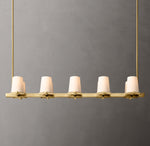 Pauillac Fabric Shade Linear Chandelier 49"