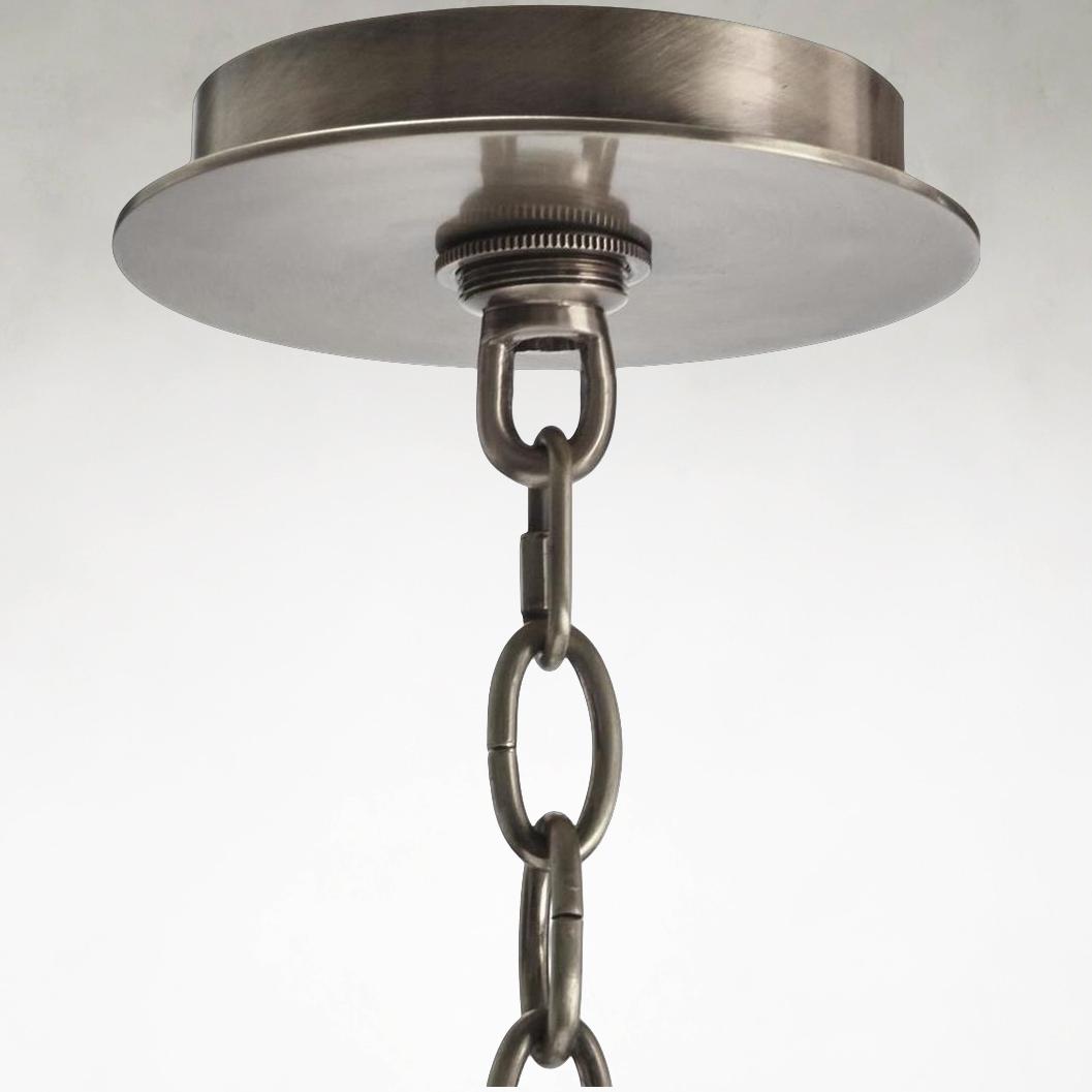 Six-Light Acrylic and Nickel Ceiling Chandelier