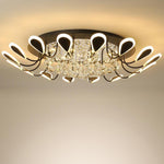 Flower Shaped Dimmable LED Crystal Modern Flush Mount Lighting Ceiling Light