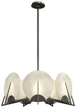 Callisto 28.1" Wide 7-Light Dark Smoke Pendant With Alabaster Shade