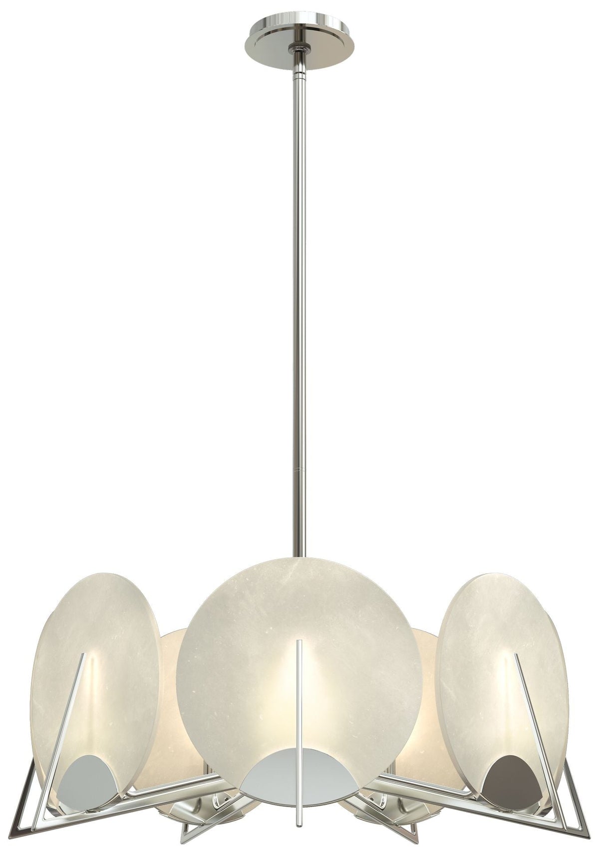 Callisto 28.1" Wide 7-Light Sterling Pendant With Alabaster Shade