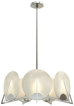 Callisto 28.1" Wide 7-Light Sterling Pendant With Alabaster Shade