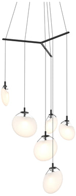 Cantina 15" Wide 6-Light Satin Black Pendant