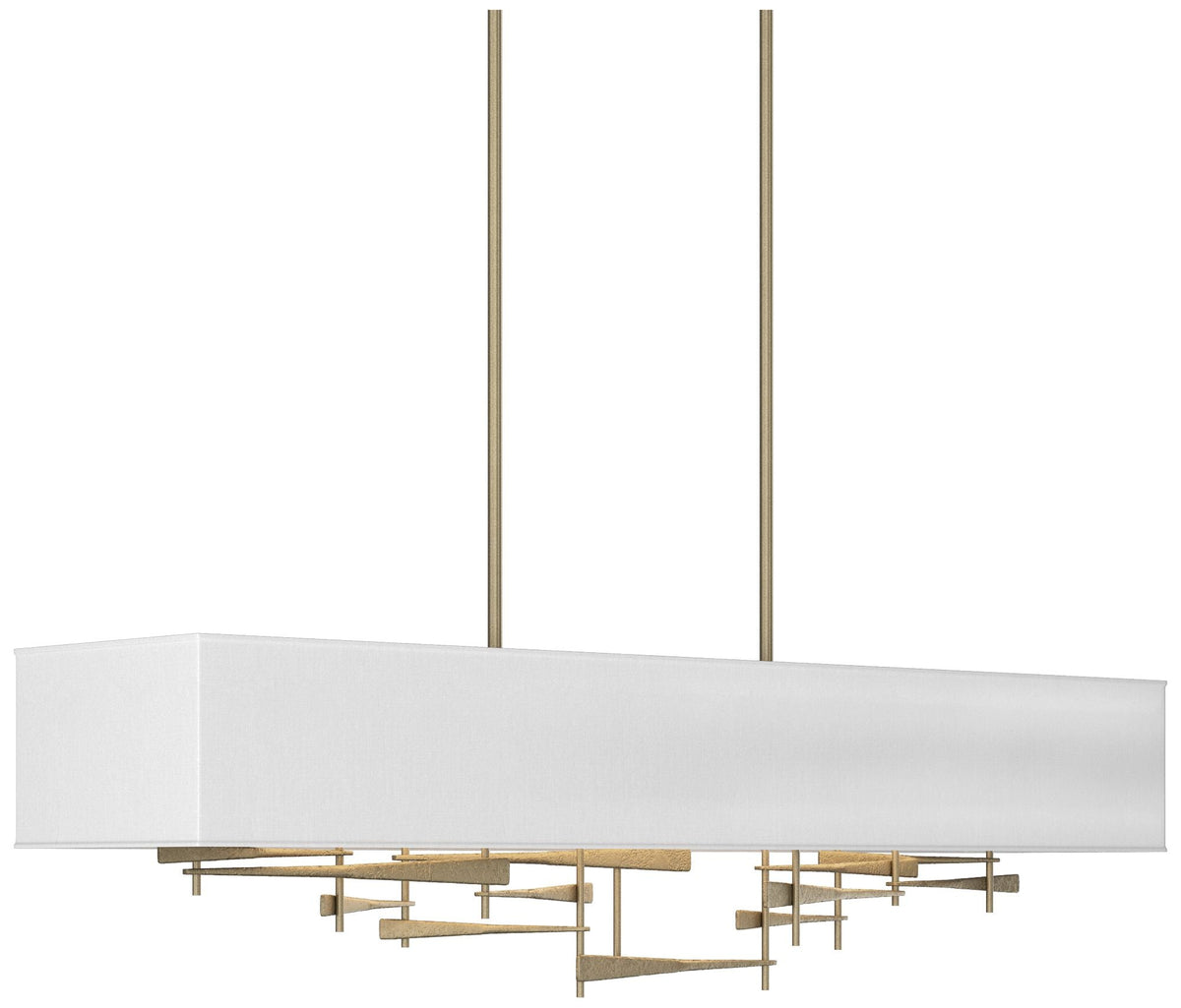 Cavaletti 42" Wide Soft Gold Pendant With Natural Anna Shade
