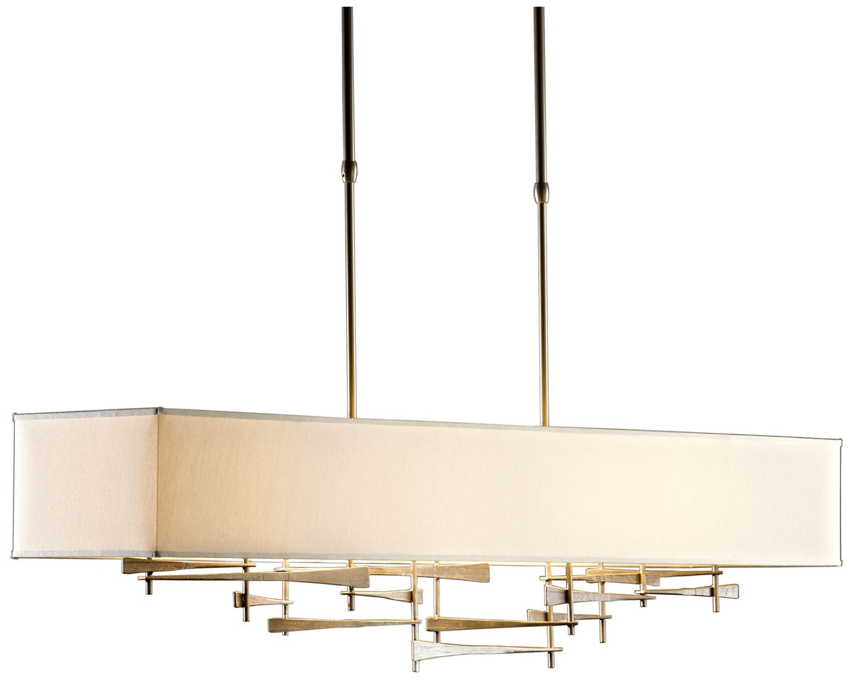 Cavaletti Pendant - Dark Smoke Finish - Flax Shade - Standard Height