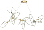 Celesse 32"W Sterling Accented Modern Brass Standard Pendant