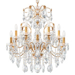 Century 29.5"H x 30"W 12-Light Crystal Chandelier in French Gold