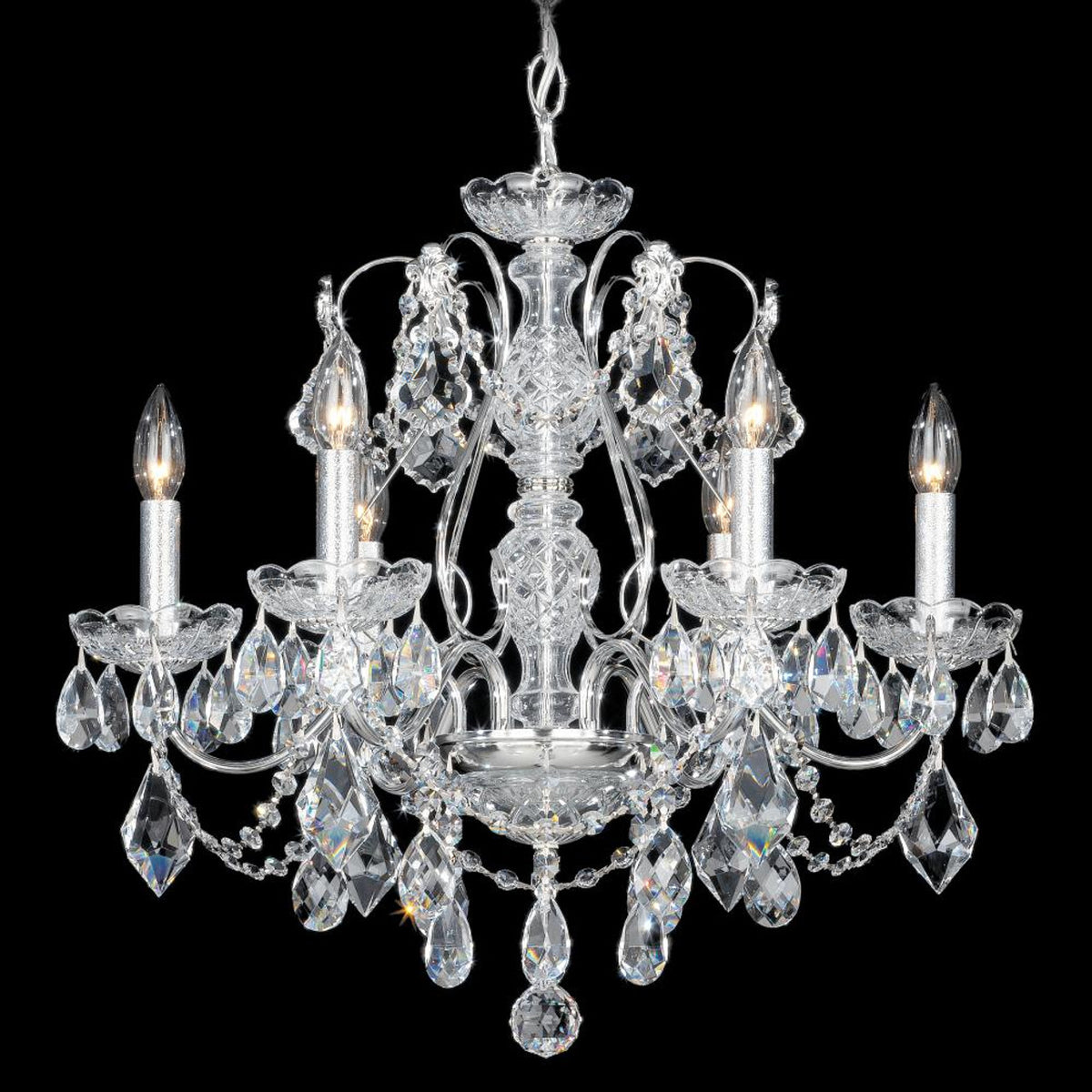 Century Chandelier, 6-Light, Etruscan Gold, Clear Heritage Crystal, 21"W (1705-23 1HPVG1)