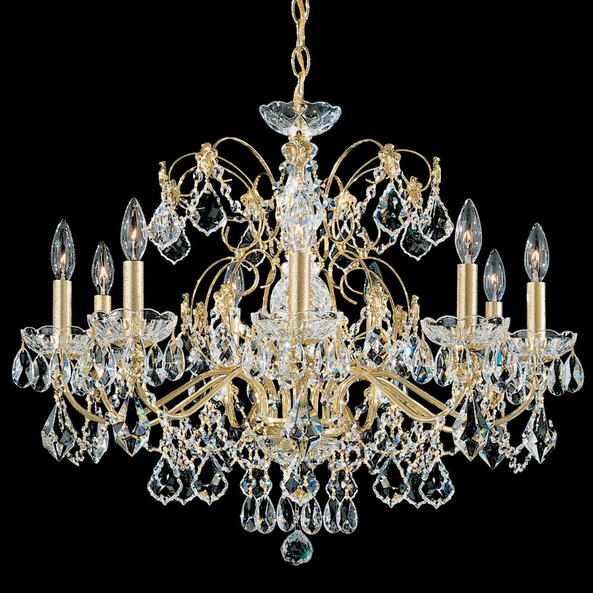 Century Chandelier, 8-Light, Etruscan Gold, Clear Heritage Crystal, 24"W (1707-23 1HPVG2)