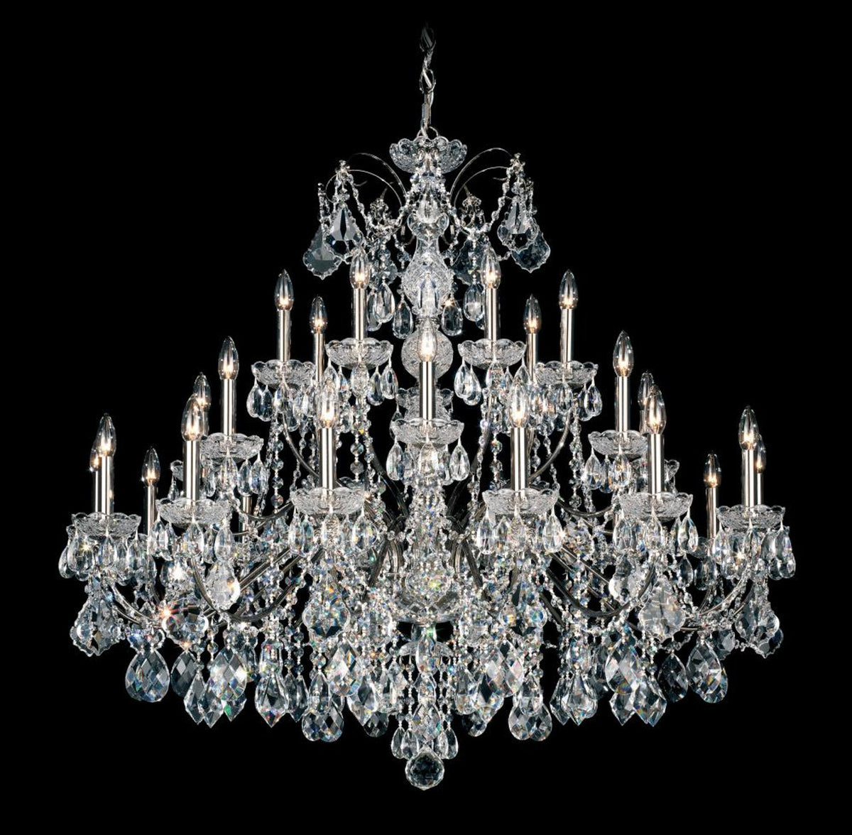 Century Chandelier, 28-Light, Black Pearl, Clear Heritage Crystal, 42.5"W (1718-49 1A2CX)