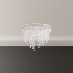 Chantant 20.5"H x 24"W 6-Light Crystal Flush in Pol Stainless Ste