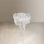 Chantant 28.5"H x 24"W 6-Light Crystal Flush in Pol Stainless Ste