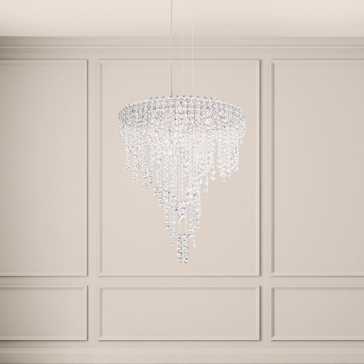 Chantant 28"H x 24"W 6-Light Crystal Chandelier in Polished Stain