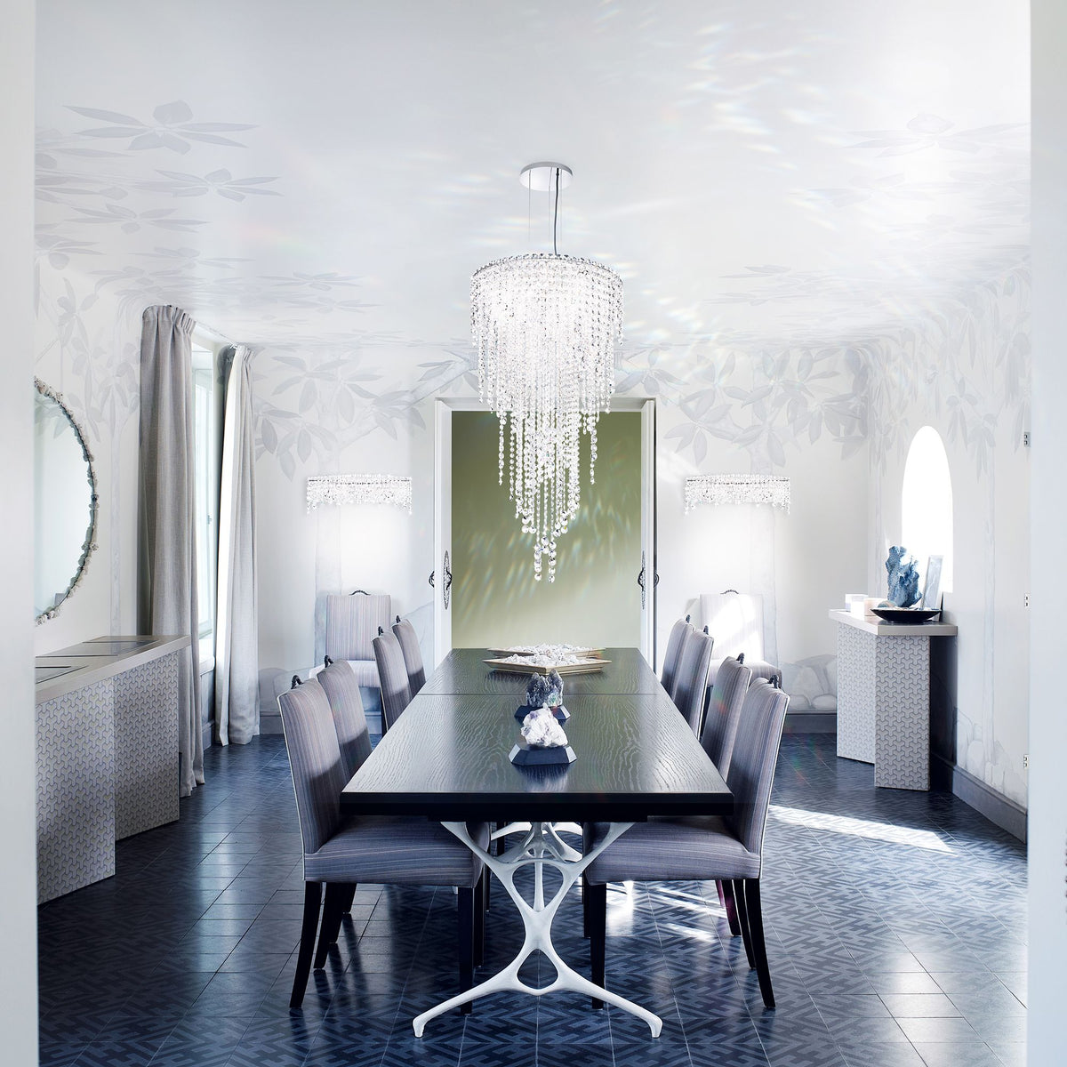 Chantant 41.5"H x 21"W 5-Light Crystal Chandelier in Pol Stainles