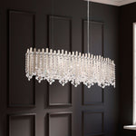 Chatter 10"H x 36"W 12-Light Crystal Linear Pendant in Pol Stainl