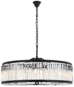 Chelsea 10 Light Matte Black Chandelier Clear