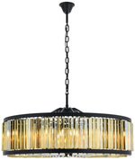 Chelsea 10 Light Matte Black Chandelier Golden Teak