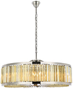 Chelsea 10 Light Polished Nickel Chandelier Golden Teak