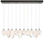 Chrysalis 10.1"W 10-Light Mixed White Crystal Dark Smoke Long Pendant
