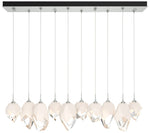 Chrysalis 10.1"W 10-Light Mixed White Crystal Platinum Long Pendant