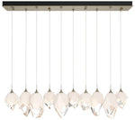 Chrysalis 10.1"W 10-Light Mixed White Crystal Soft Gold Long Pendant