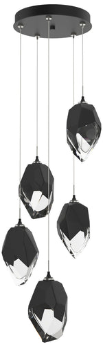 Chrysalis 16.1"W 5-Light Large Crystal Black Crystal Black Long Pendan