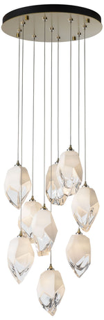 Chrysalis 20.5" Wide 9-Light Modern Brass Wwhite Crystal Pendant