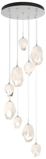 Chrysalis 20.5"W 9-Light Mixed Crystal White Crystal White Long Pendan