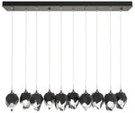 Chrysalis 8.5"W 10-Light Small Black Crystal Dark Smoke Long Pendant