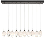 Chrysalis 8.5"W 10-Light Small White Crystal Rubbed Bronze Long Pendan