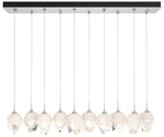 Chrysalis 8.5"W 10-Light Small White Crystal Vintage Platinum Long Pen