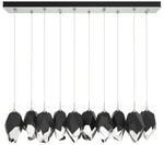 Chrysalis 9.8"W 10-Light Large Black Crystal Vintage Platinum Long Pen