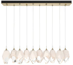 Chrysalis 9.8"W 10-Light Large White Crystal Modern Brass Long Pendant