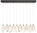 Chrysalis 9.8"W 10-Light Large White Crystal Rubbed Bronze Long Pendan