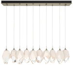 Chrysalis 9.8"W 10-Light Large White Crystal Soft Gold Long Pendant