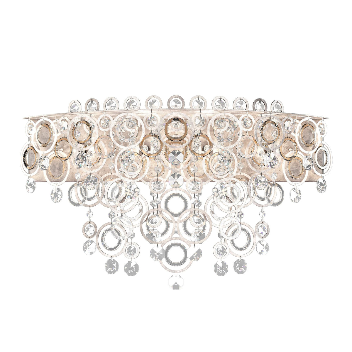 Circulus 4-Light Wall Sconce in Antique Silver with Optic Crystal