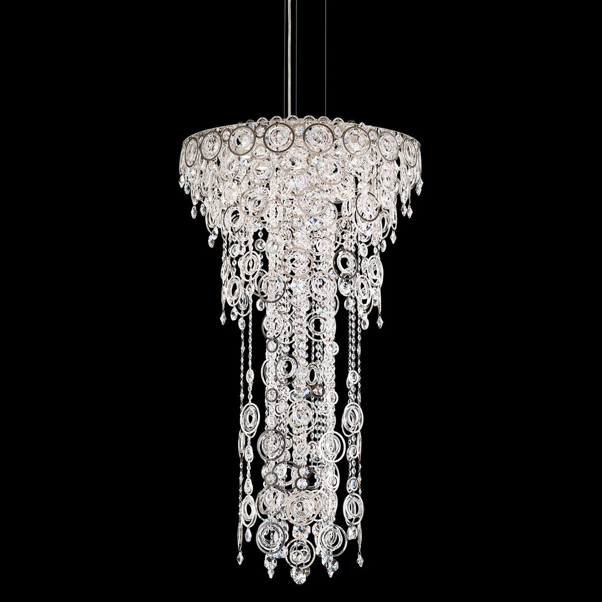 Circulus 44.5"H x 24"W 6-Light Crystal Pendant in Polished Stainl
