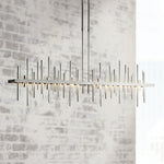 Cityscape 51.9" Wide Large Dark Smoke And Vintage Platinum LED Pendant