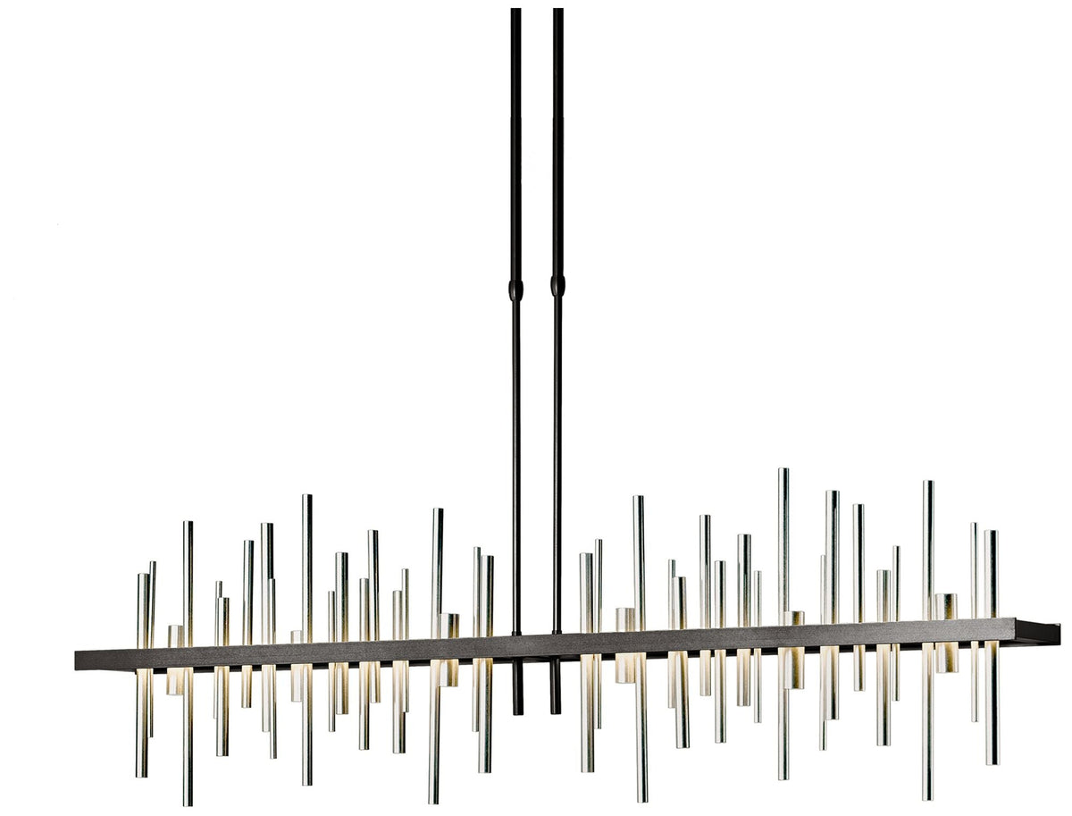 Cityscape 51.9" Wide Large Dark Smoke LED Pendant With Sterling