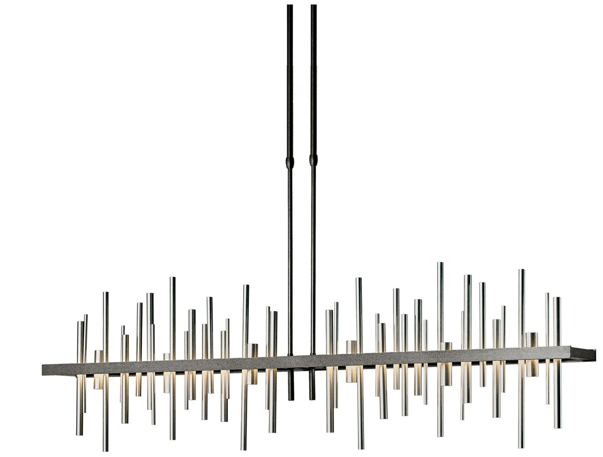 Cityscape 51.9"W Large Natural Iron And Vintage Platinum LED Pendant