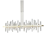 Cityscape Large LED Pendant - Brass - Platinum Accents - Standard Height