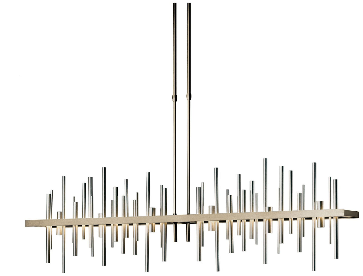 Cityscape Large LED Pendant - Gold - Platinum Accents - Standard Height