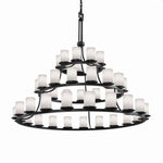 Justice Design - CLD-8714-10-DBRZ - Clouds Dakota - 60 Inch 3-Tier Ring Chandelier with Cylinder Flat Rim Cloud Resin Shades