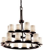 Clouds Dakota 33"W Dark Bronze 21-Light 2-Tier Chandelier