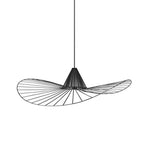 Hat Shaped Metal Linear LED Black Modern Pendant Light Hanging Lamp