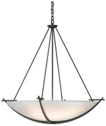 Compass 34.2" Wide Large Scale Natural Iron Pendant With Opal Glass Sh
