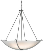 Compass 34.2"W Large Scale Vintage Platinum Pendant With Opal Glass Sh