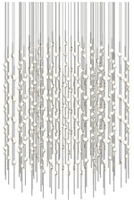 Constellation 48" Centaurus Cylinder LED Pendant - Nickel - White Lens